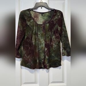 Sami & Jo Green and Purple Floral Blouse